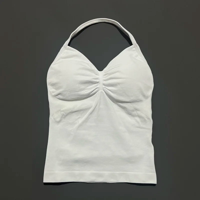 HISTELLO Impact Sports Bra - Longline Strappy Yoga Tank Top