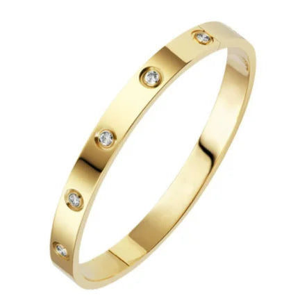 Stainless Steel Bangles - Rhinestone Designer Fashion Jewelry Women