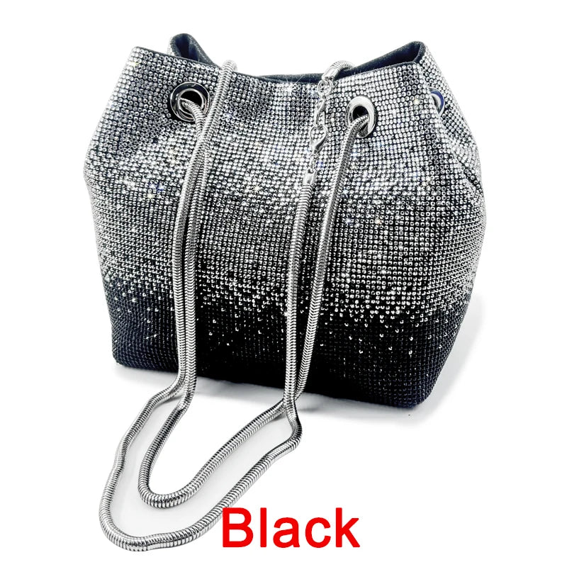 2025 Latest Italian Design Luxury Shiny Wedding Party Ladies Handbag high quality Diamond Tote Evening Bag