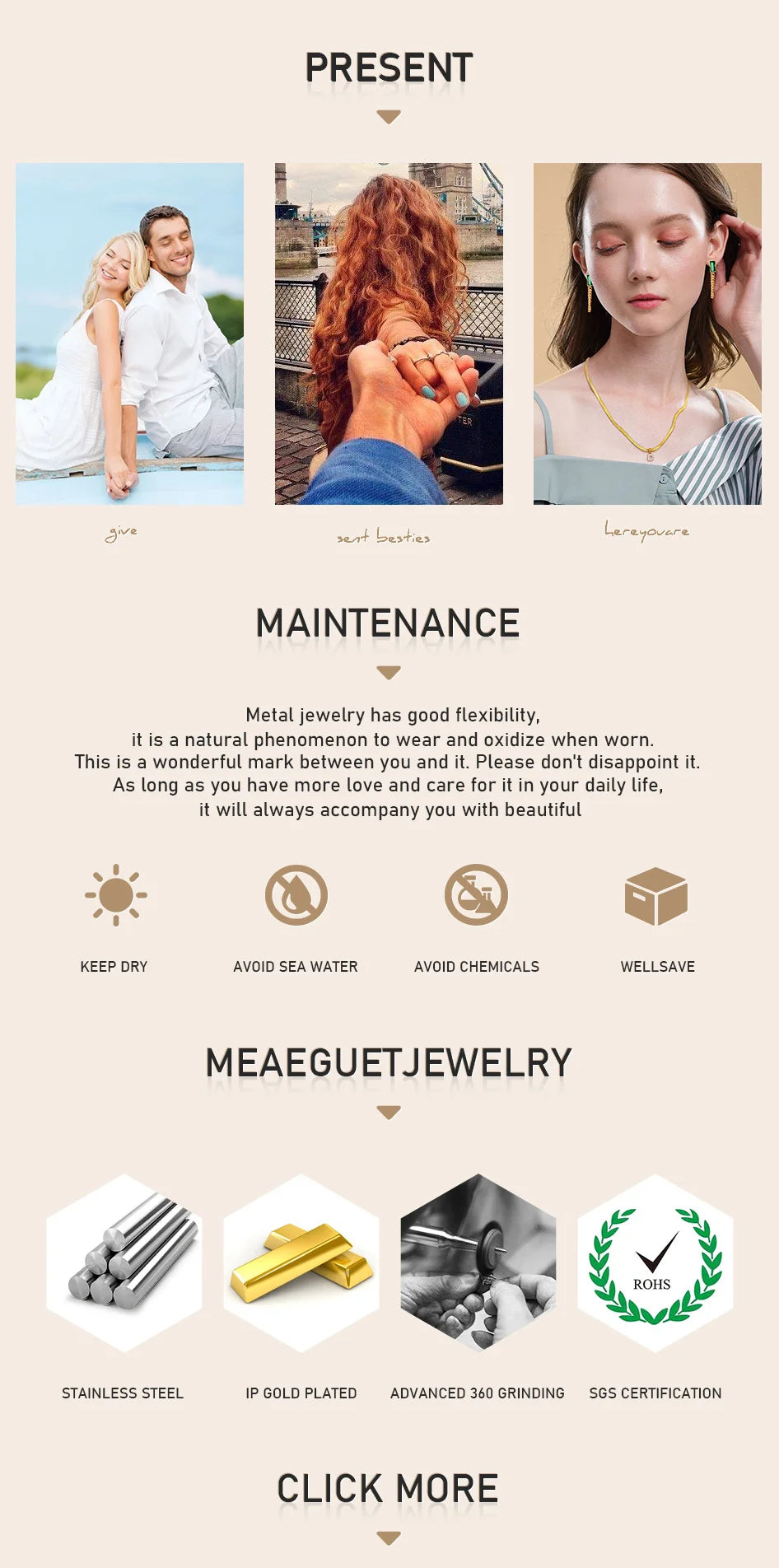 Flower Drop Necklace - Stainless Steel Y Shape Layered Floral Jewelry