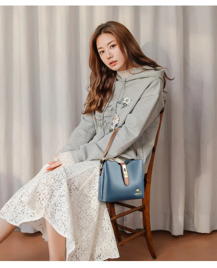 3-Layer Designer Handbag - Large Capacity Crossbody Messenger Bag