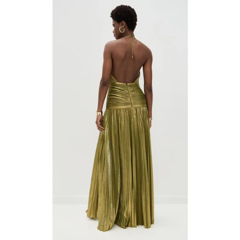 Luxurious Corset Party Dress - Off Shoulder Halter Celebrity Gown