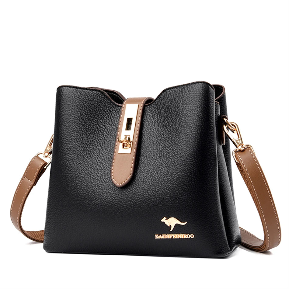 3-Layer Designer Handbag - Large Capacity Crossbody Messenger Bag