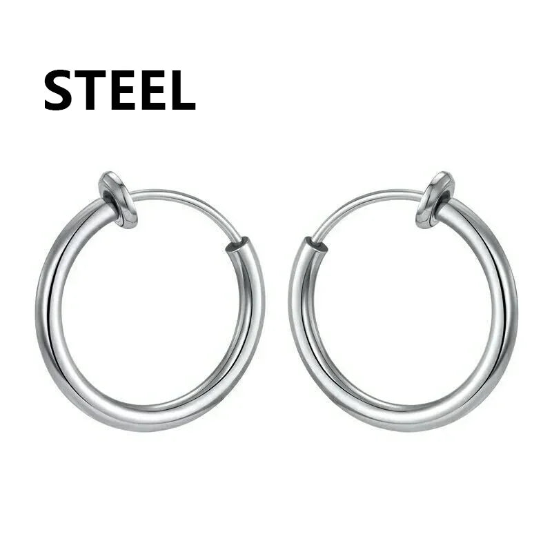 1 Pairs Fashion Magnetic Stud Earrings Men and Women Black CZ Magnet Non-piercing Clip Earring Set Punk Earrings Jewelry Gift