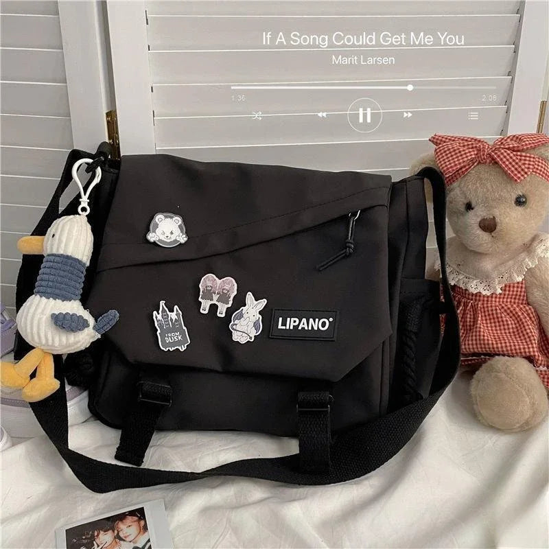 Shoulder Bag Large Capacity Crossbody Bag Retro Workwear Postman Bags for Women Nylon Handbags