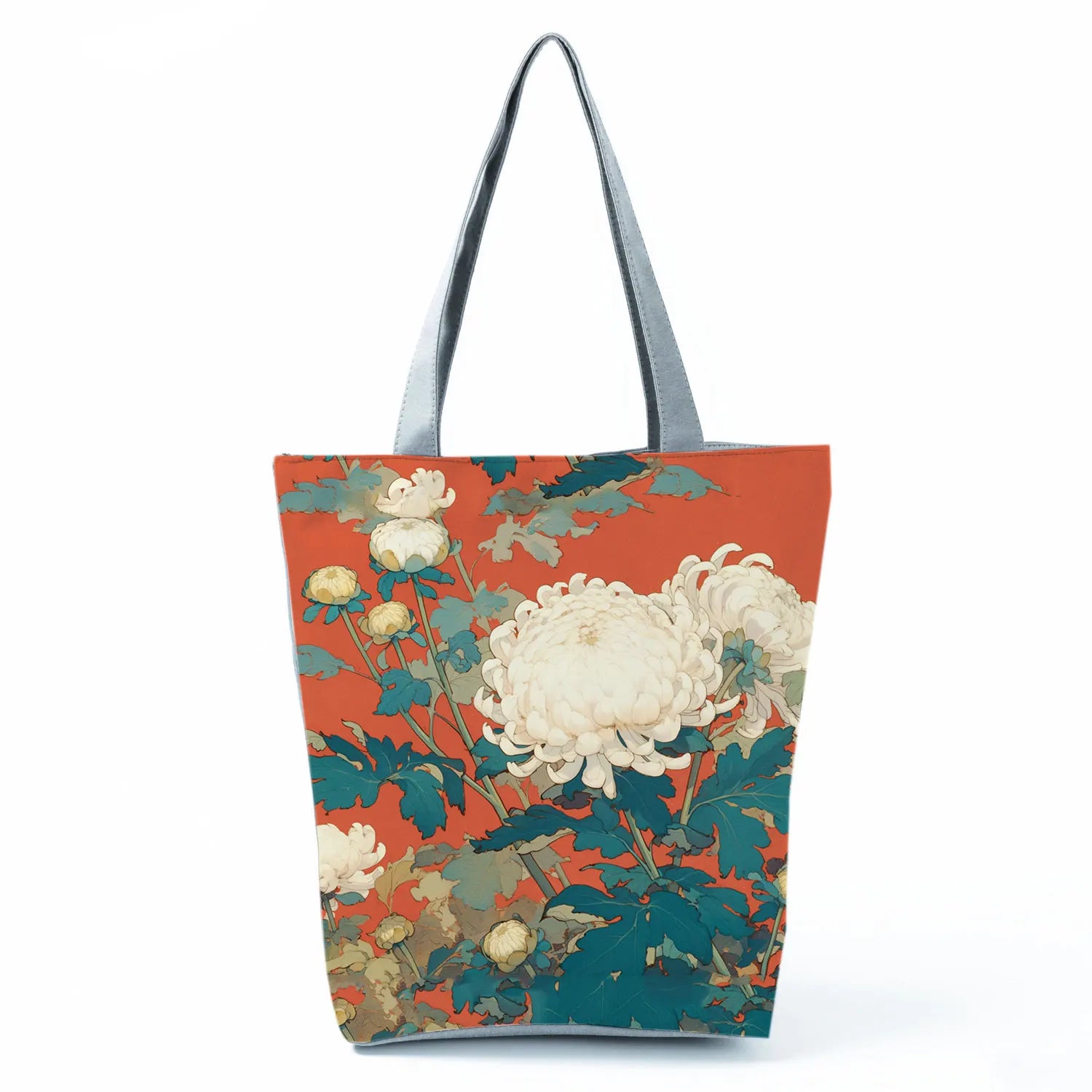 Japan Ukiyoe Print Handbags Groceries Kimono Woman Shopping Bags Women Large Capacity Shoulder Bag Chrysanthemum Portable Tote