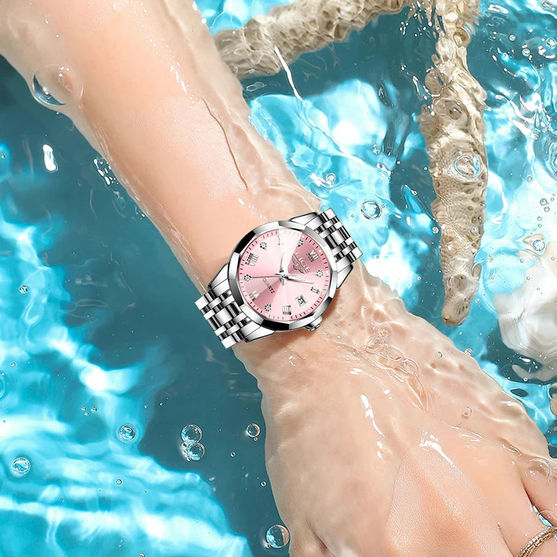 LIGE Elegant Ultrathin Nordic Simple Style Quartz Movement Women's Wristwatch Fashion Stainless Steel Bracelet Belt Woman Watch
