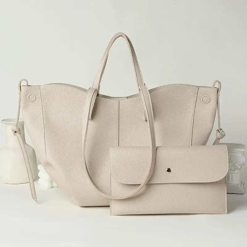 Fashionable Large Capacity Tote Bag Handbag Women's Single Shoulder Bag Brown New Arrival 2025 from France High Aesthetic Value