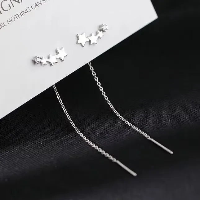 French Luxury Sweet Romantic Long Zircon Tassel Twisted Earrings for Women Temperament Wedding  Banquet Jewelry Gift