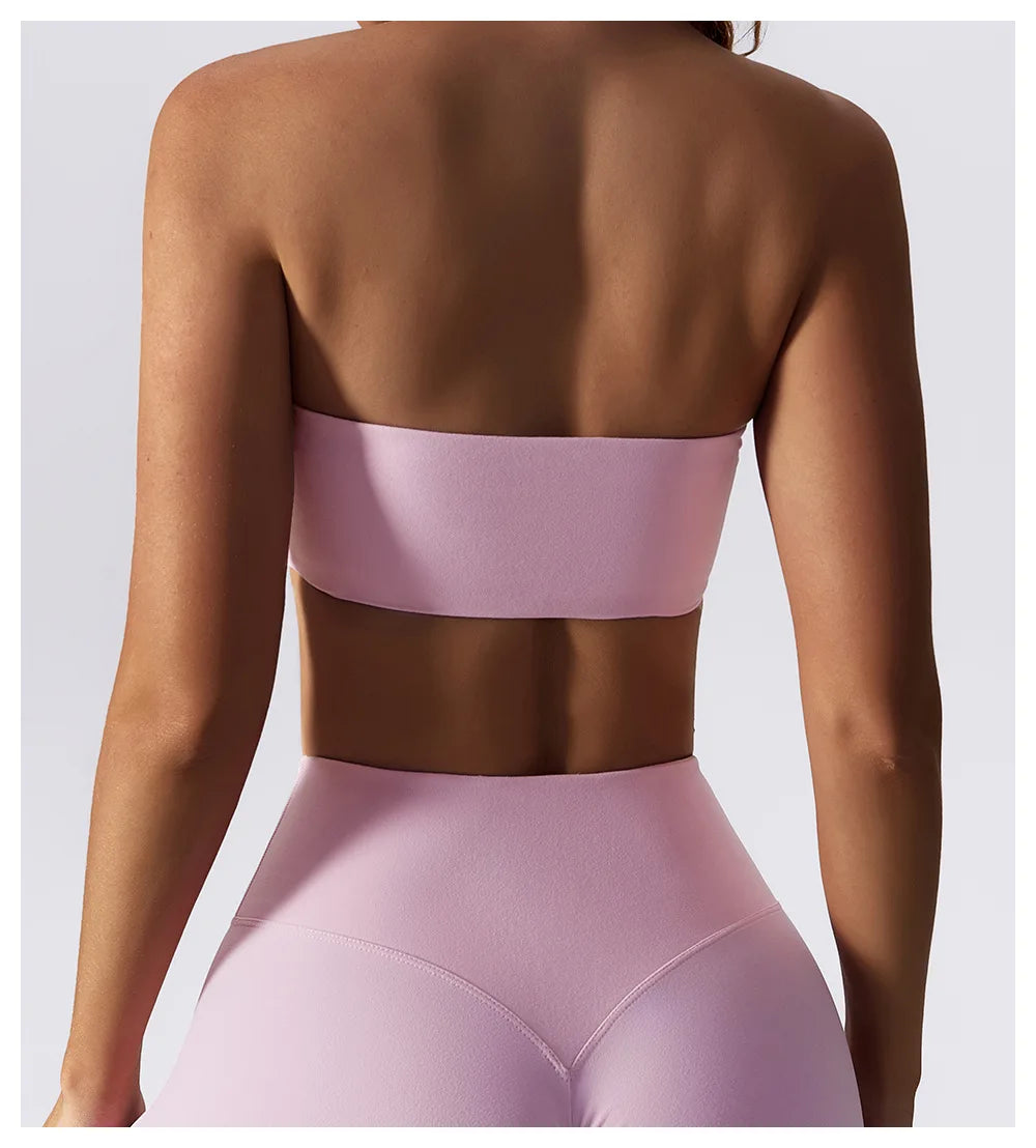 Hearuisavy Casual Sports Bra Gym Underwear Women Breathable Training Yoga Clothes Tube Top Fitness Workout Tank Top Female