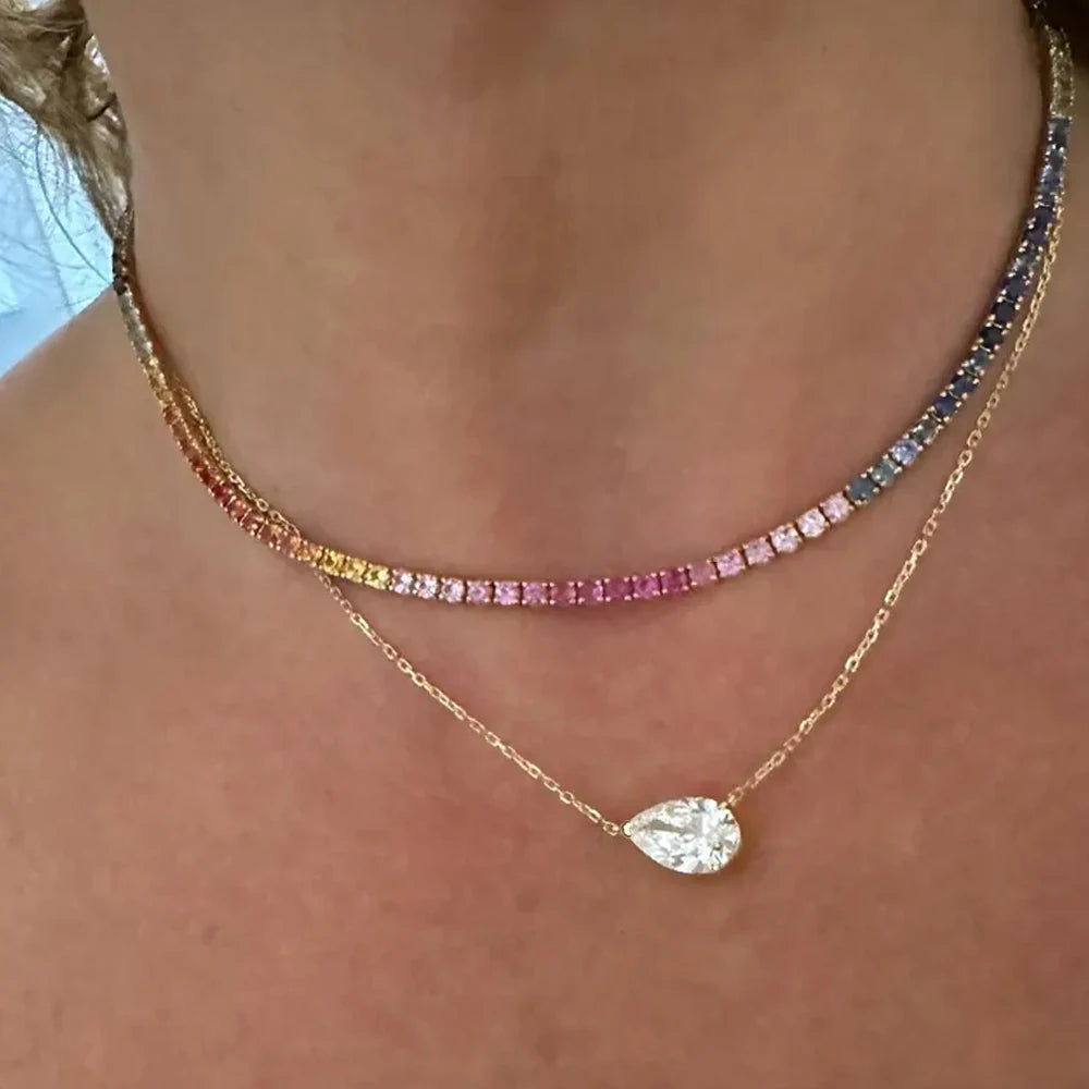 1/3carat Waterdrop Solitaire Moissanite Pendant Necklace 925 Sterling Silver Gra Certified Pear Cut Lab Diamond Neckchain Woman