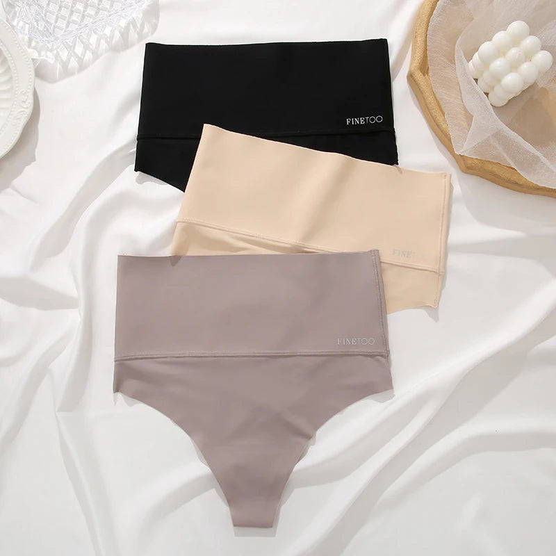 Seamless High Waist Women Thong Black Abdomen Hip Lift Briefs Body Shaping Underwear Breathable Female Panties Plus Size S-XL