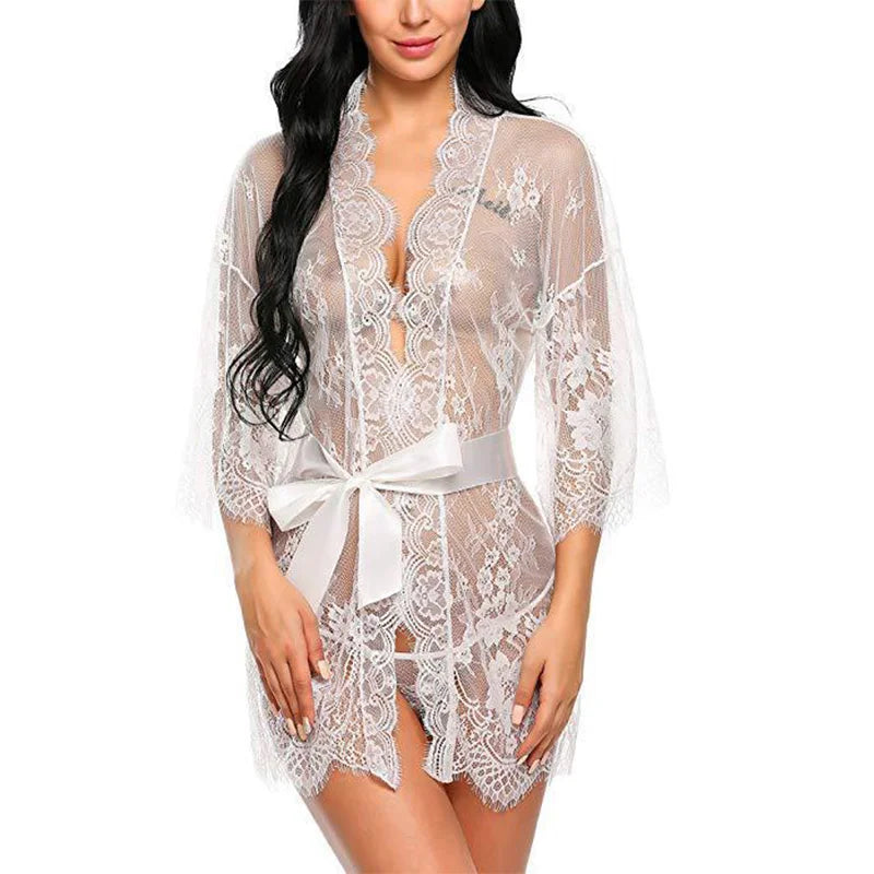 Exotic Female Underwear Nightgown Sexy Lingerie Women Crotchless Sleepwear Pajamas Lace Night Dress Costumes G-string