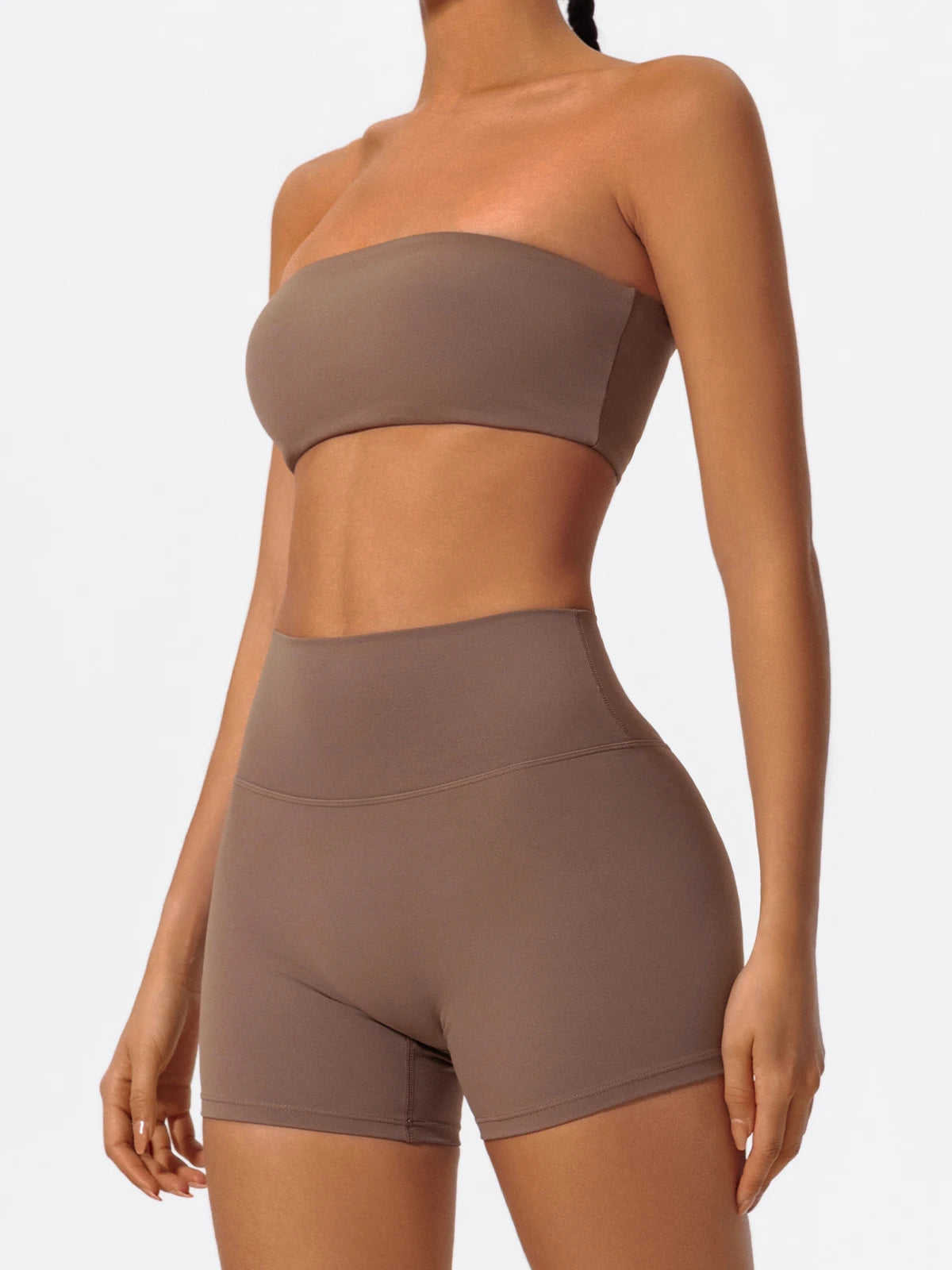 Ctenkevet Two Piece Fitness Sports Set Women Workout Yoga Outfit Strapless Bra Woman 2Ps Gym Crop Top Deportivos Mujer Gym Suits