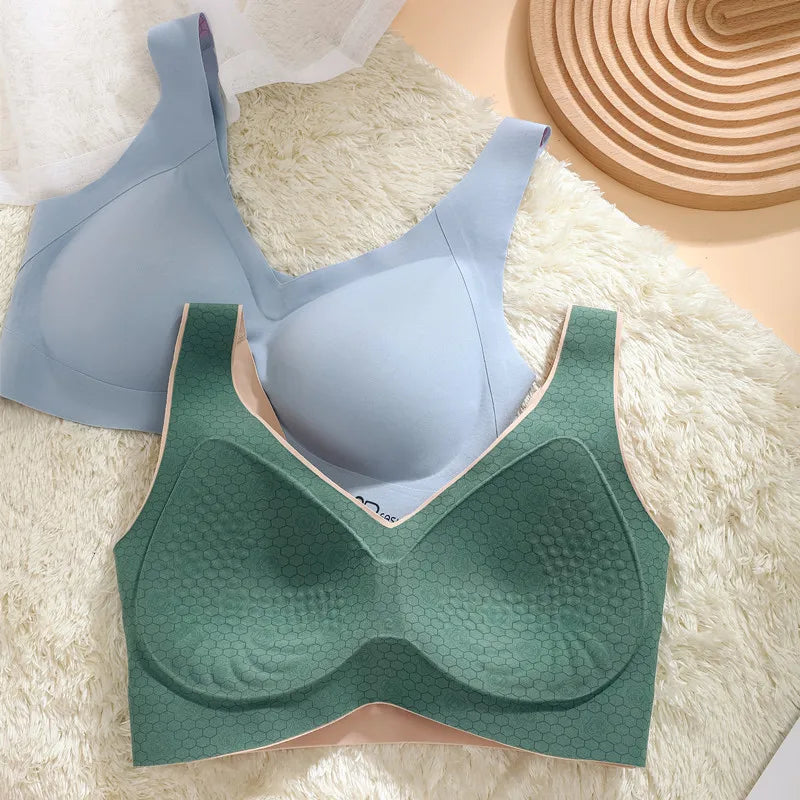 A /B / C Fixed Cup Seamless   Oversized Bra Thin Push Up  Women Underwear