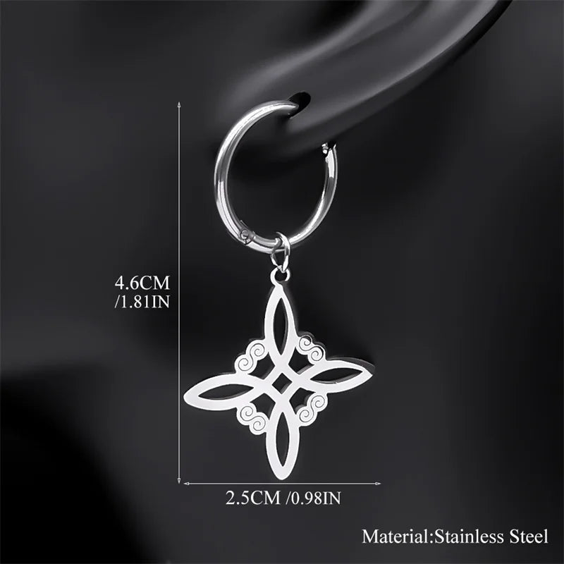 Stainless Steel Jewelry Set Witchcraft Witch Celtic Irish Knot Pendant Necklace Fashion Earring Bracelet Ring nudo de bruja