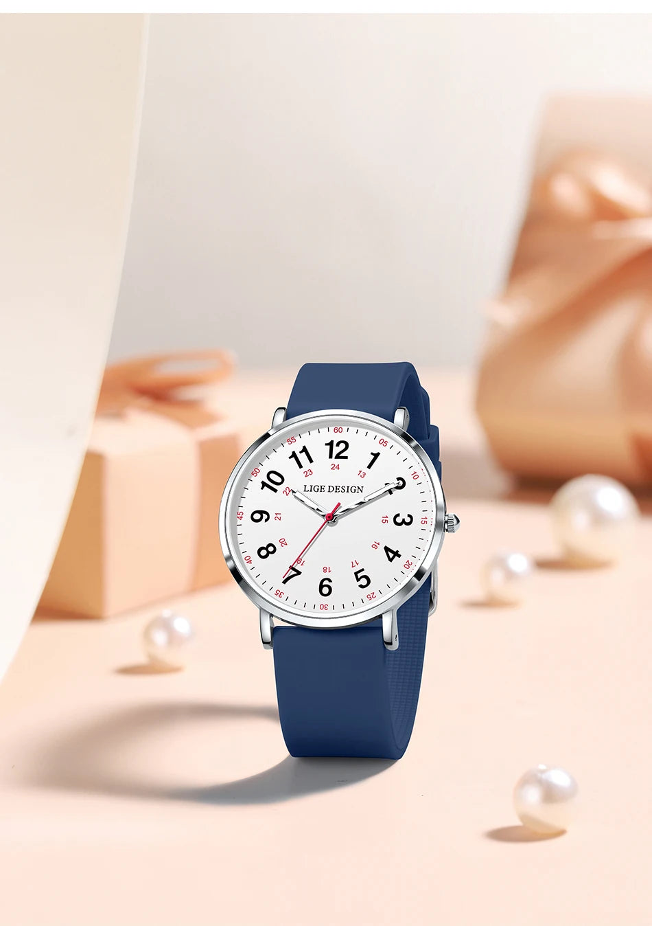 LIGE Fashion Elegant Watch - Candy Color Silicone Luminous Waterproof