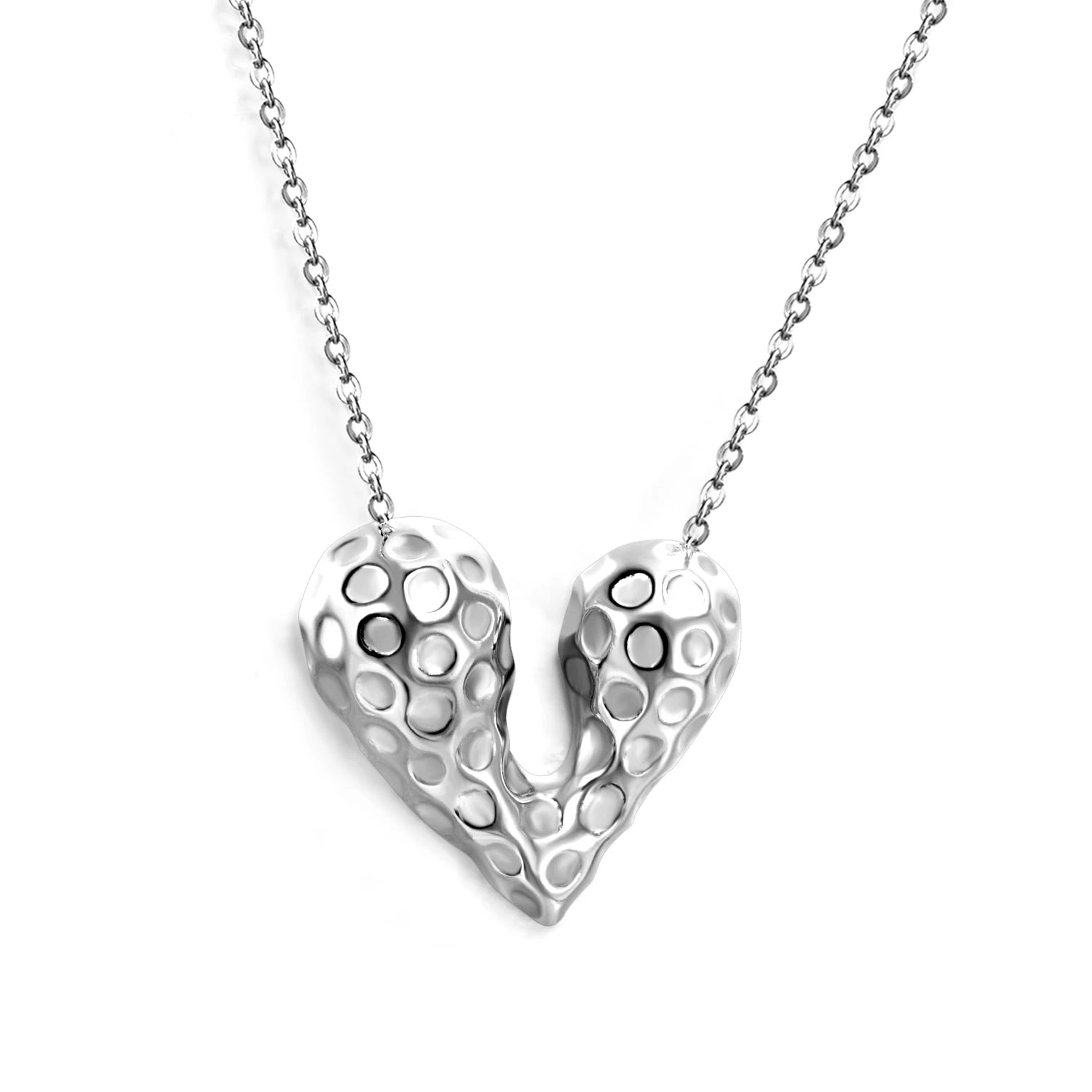 ASONSTEEL Romantic Heart Pendant Necklace For Women High Quality Golden Stainless Steel Metal Stylish Choker Valentine's Gift