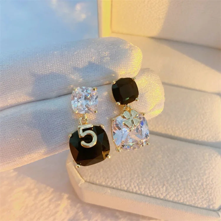Luxury Brand Clover Exquisite Pendant Earrings, Trendy Women's Elegant Temperament Jewelry, Wedding Banquet Party Holiday Gifts