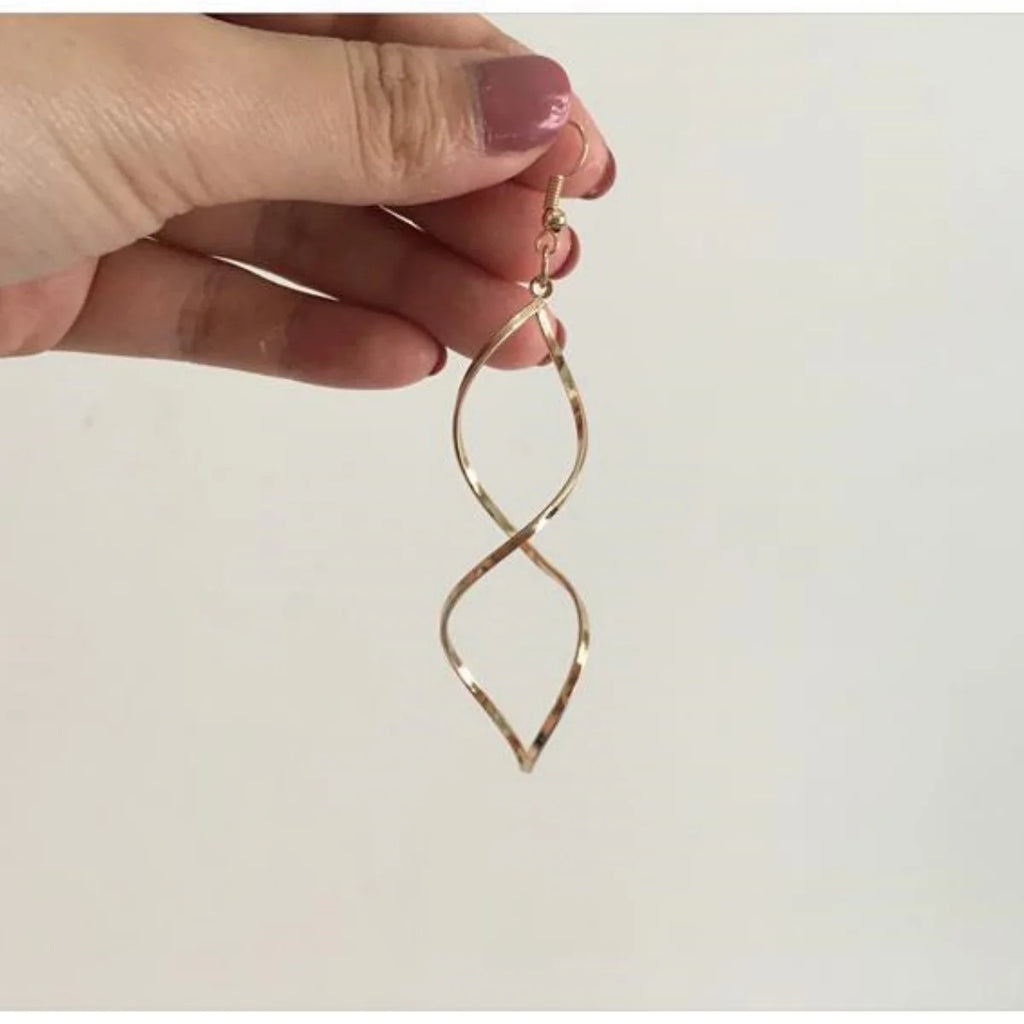 Fashion Simple Spiral Drop Earrings For Women Long Curved Wave Dangle Brincos Statement Wedding Party Jewelry