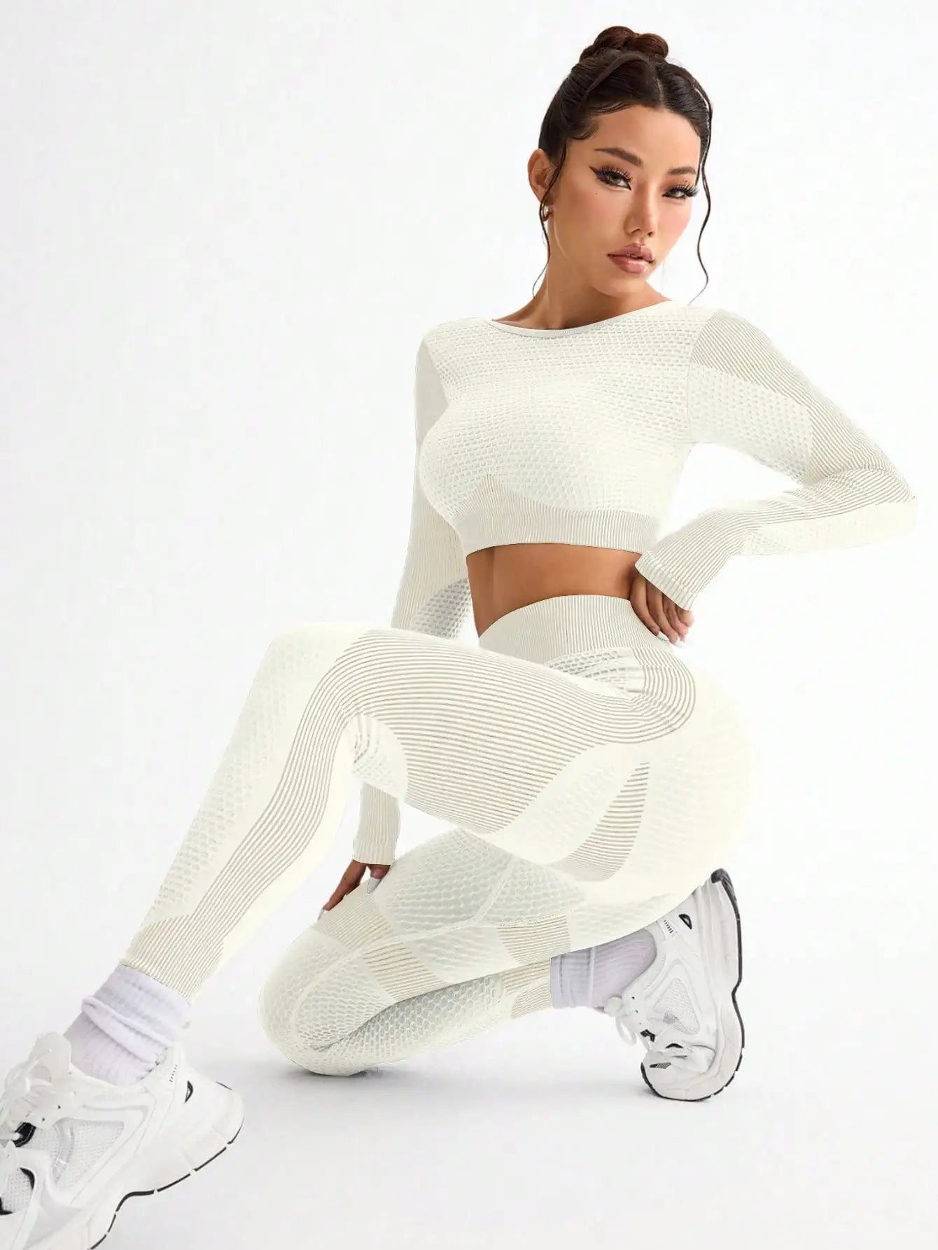 2PCS Sports Yoga Suit - Breathable Seamless Running Fitness Set