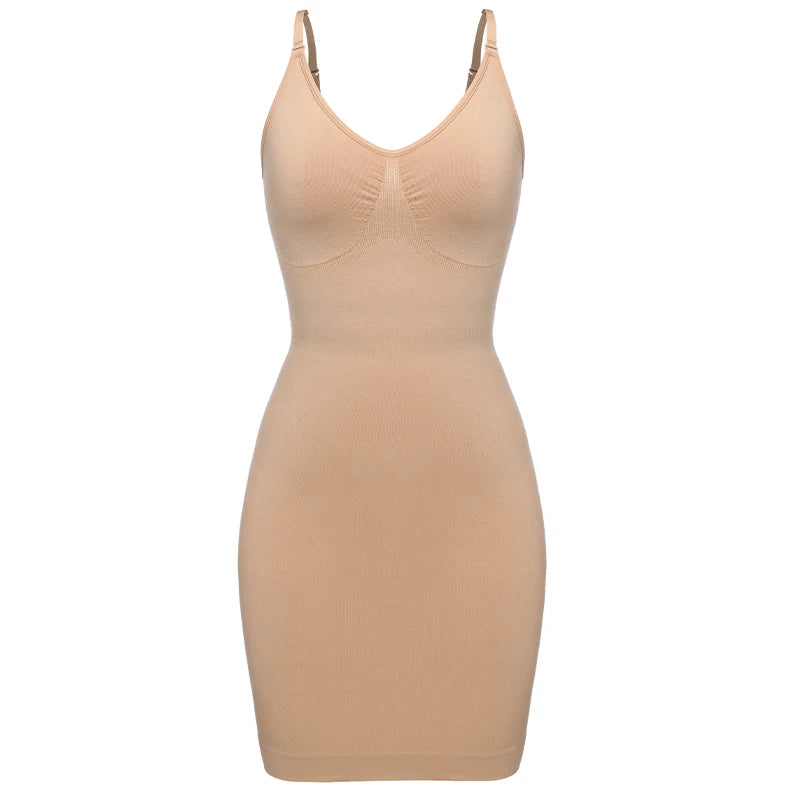 Full Slip Shapewear - V Neck Bodycon Compression Body Shaper