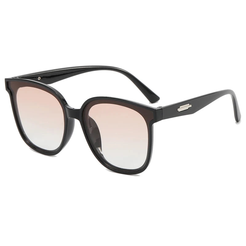 Large Frame Black Face Trimming Sunglasses - Outdoor Travel UV400