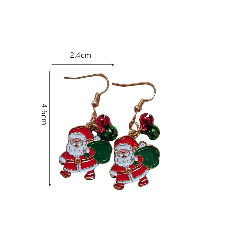 Fashionable Christmas Theme Earrings for Women - Happy Christmas Pendant Tree of Christmas Deer Father Design Mixed Style Jewelr