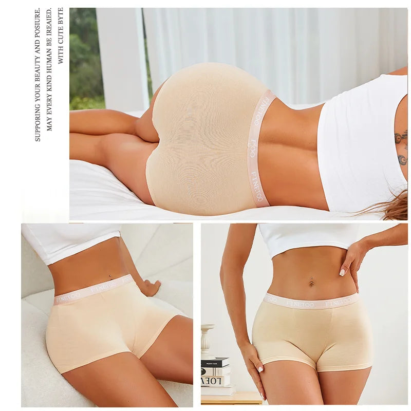 Women's Cotton Seamless Panties Sports Boxers Underwear Female Solid Color Briefs Cozy Lingerie Intimate Underpants Soft S-XXL