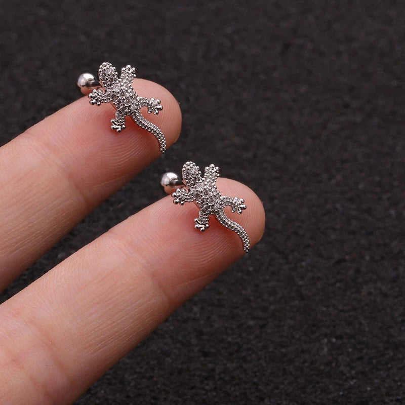 1PC Stainless Steel Gold Color Silver Color Flower CZ Tragus Cartilage Helix Star Ear Stud Piercing Zircon Daith Earring