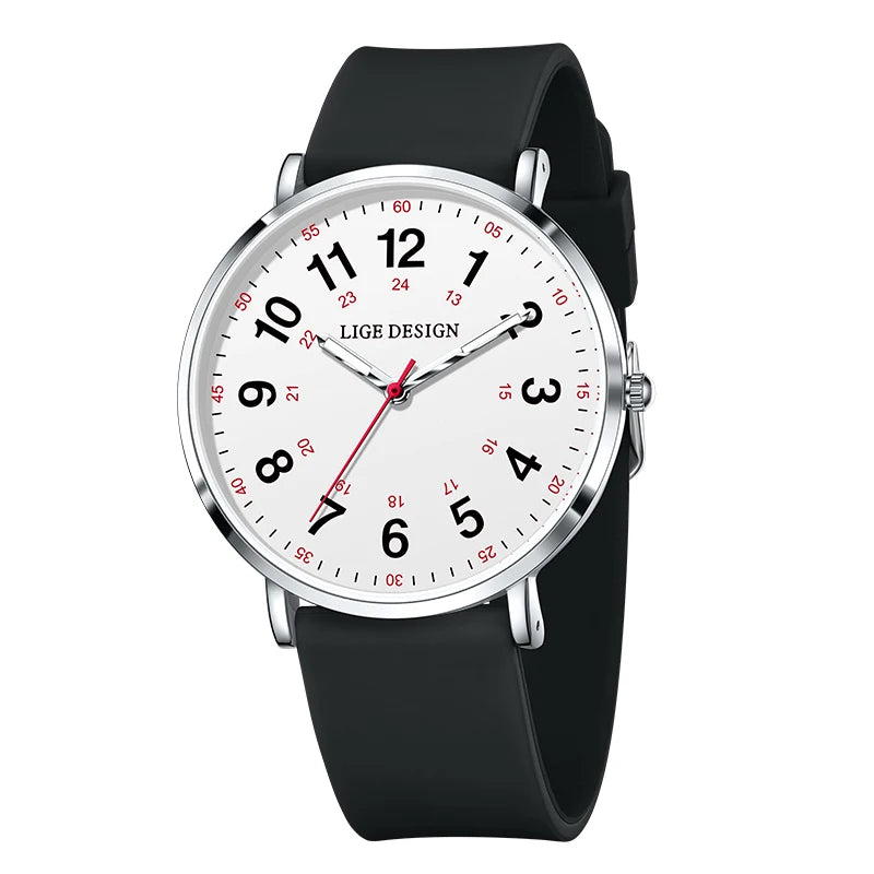LIGE Fashion Elegant Watch - Candy Color Silicone Luminous Waterproof