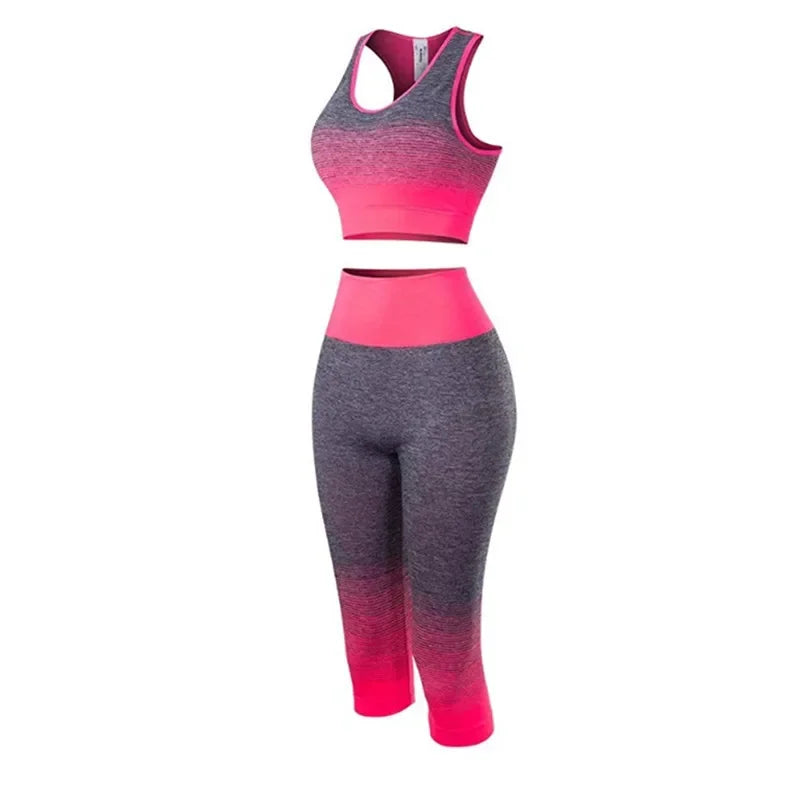 2 Piece Yoga Set - Gradual Changing Sports Bra & Leggings