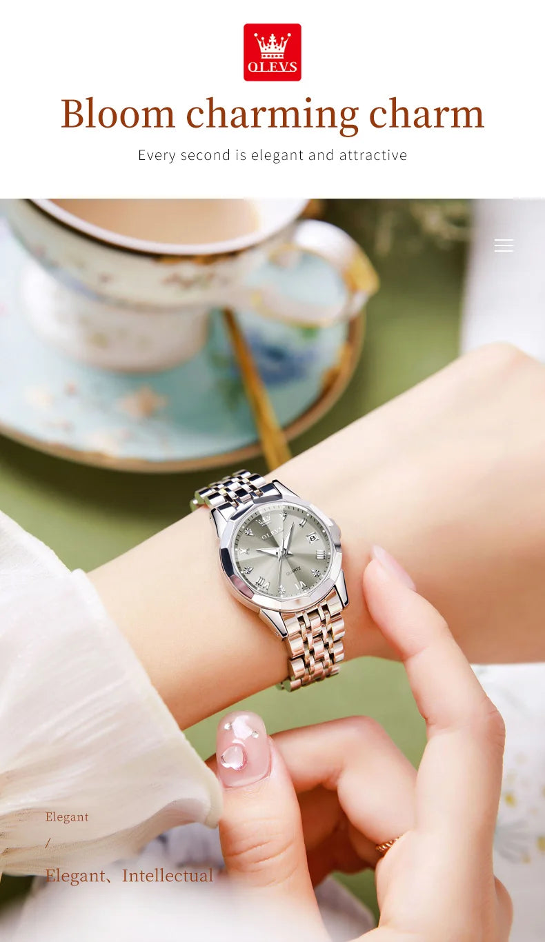 OLEVS Elegant Fashion Women's Watch - Luxury Waterproof Luminous Date