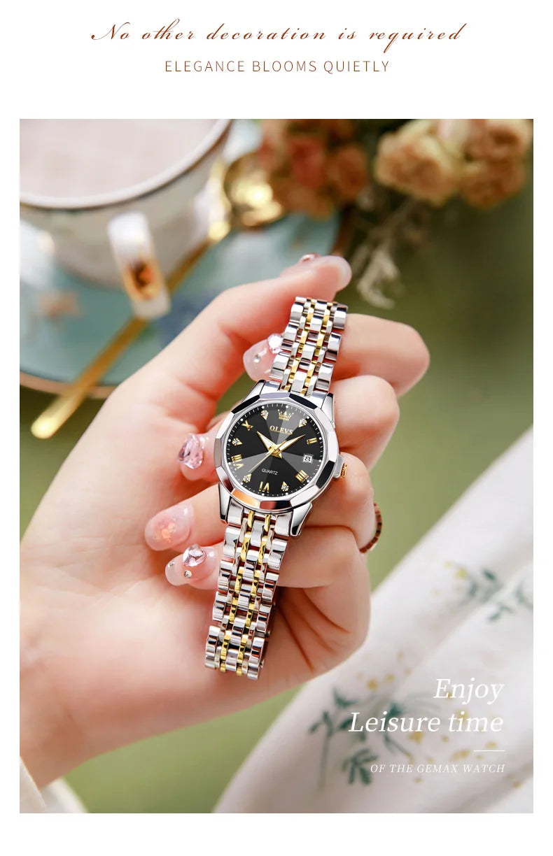 OLEVS Elegant Fashion Women's Watch - Luxury Waterproof Luminous Date