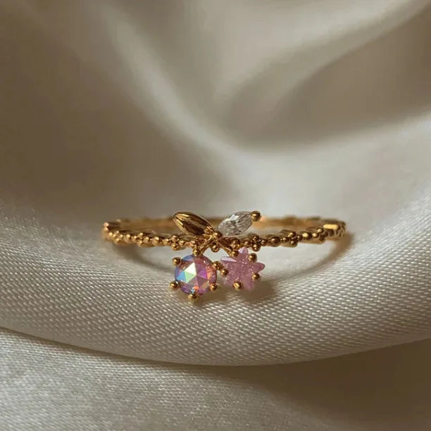 Fashion Moon Heart Flower Butterfly Rings For Women Sweet Girls Exquisite Shiny Rhinestone Crystal Open Ring 2025 Romantic Jewel