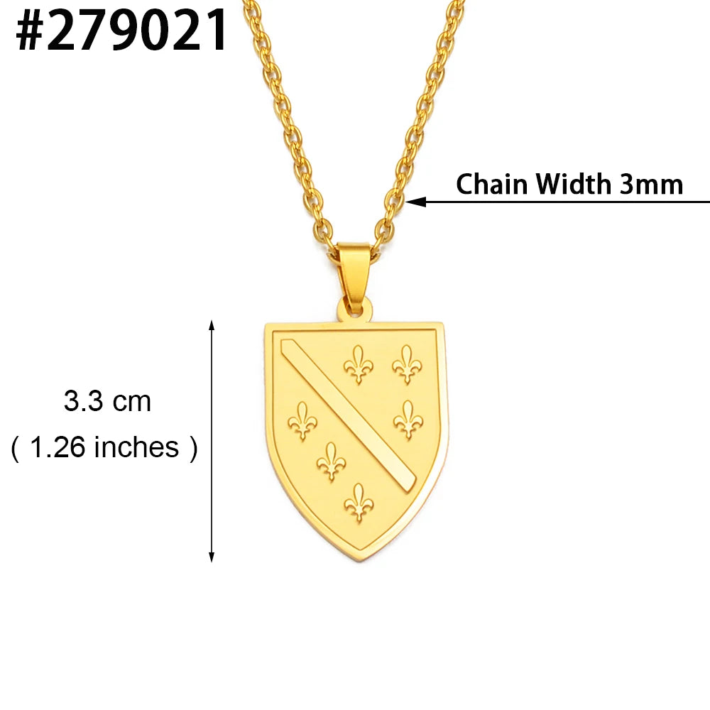 Anniyo Bosnians Pendant Necklaces Gold Color Silver Color Charm Bosna Bosniak Jewelry #264521