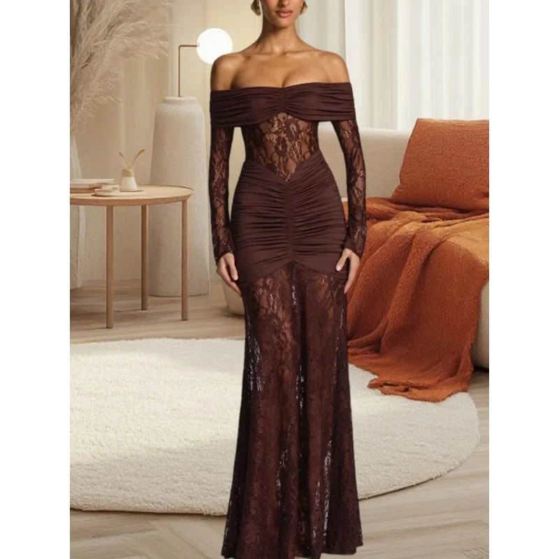 Luxurious Corset Party Dress - Off Shoulder Halter Celebrity Gown