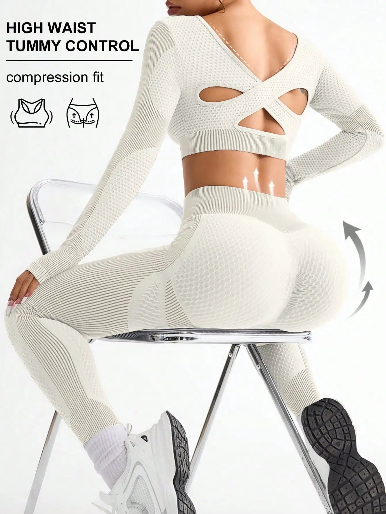2PCS Sports Yoga Suit - Breathable Seamless Running Fitness Set
