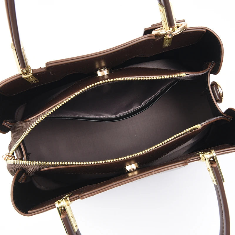 Luxury Print Leather Handbag - Large Capacity Crossbody Shoulder Bag