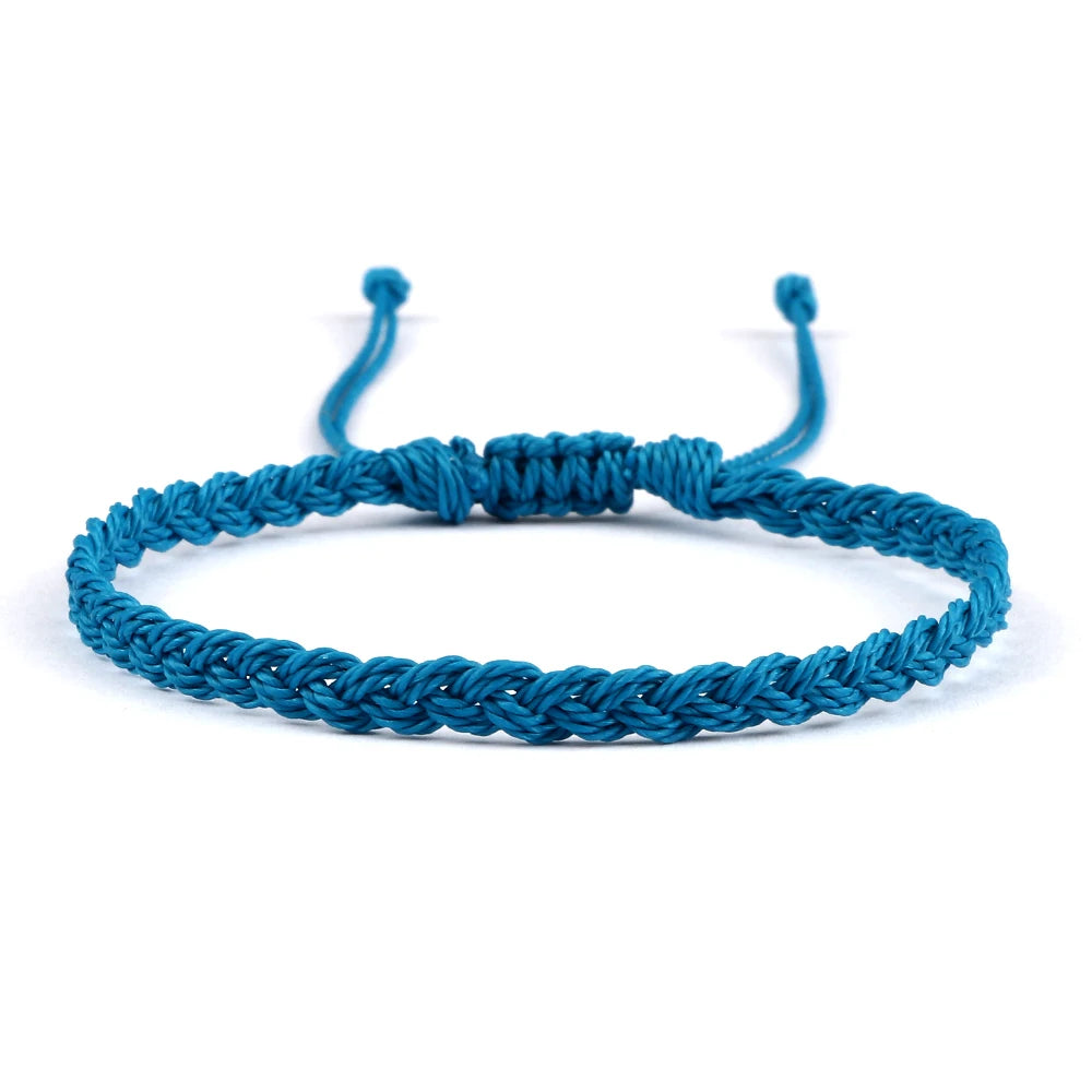 Classic Handmade Braided Bracelets for Women Men Pure Color Waxed Thread Braid Wristband Charm Bracelet Adjustable Jewelry Gifts
