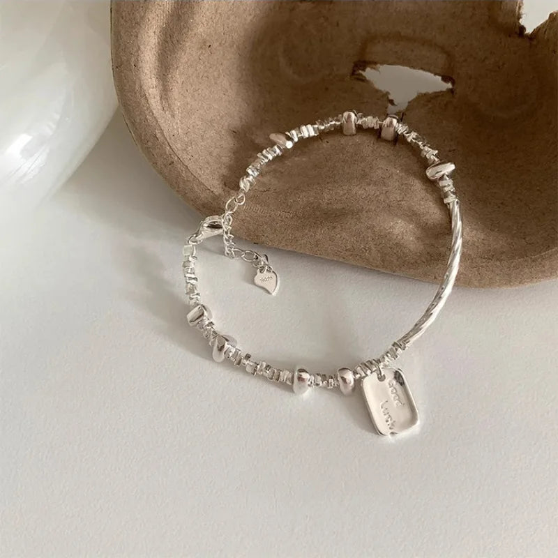 VENTFILLE 925 Sterling Silver Double Layer Pearl Bracelet for Women Girl Design Bead Korean Jewelry Dropshipping