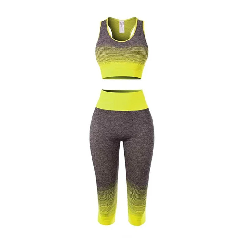2 Piece Yoga Set - Gradual Changing Sports Bra & Leggings