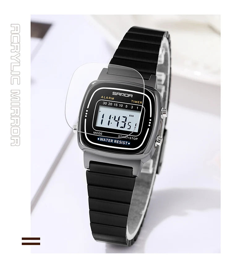 SANDA Golden Quartz Watch - Waterproof Ladies Fashion Wristwatch