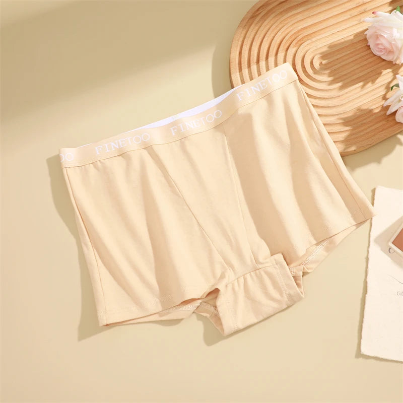 Women's Cotton Seamless Panties Sports Boxers Underwear Female Solid Color Briefs Cozy Lingerie Intimate Underpants Soft S-XXL