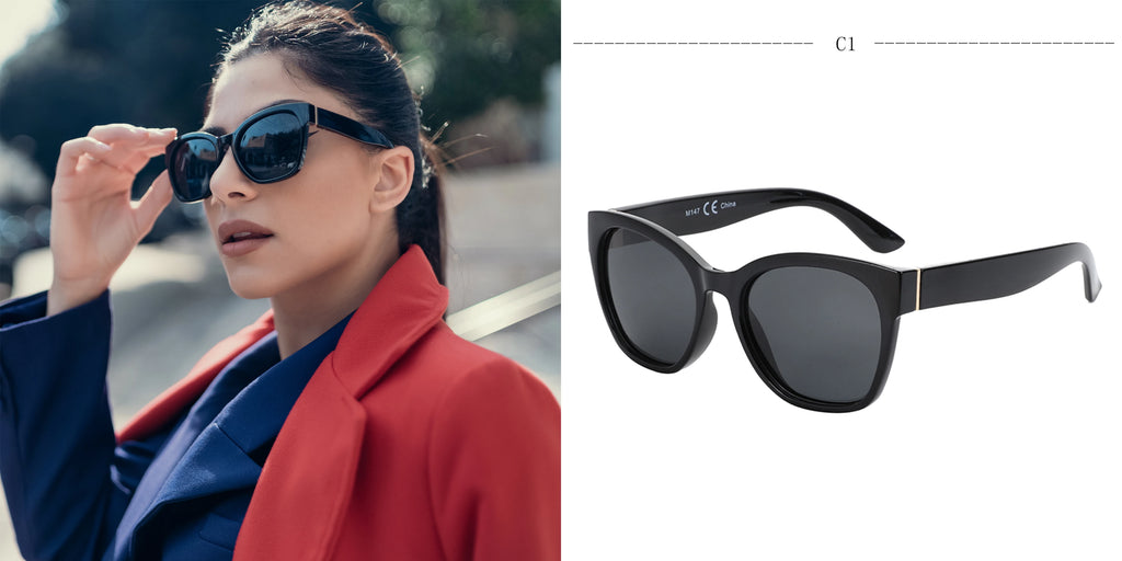 ZENOTTIC Polarized Cat Eye Sunglasses - Oversized UV400 Designer Women