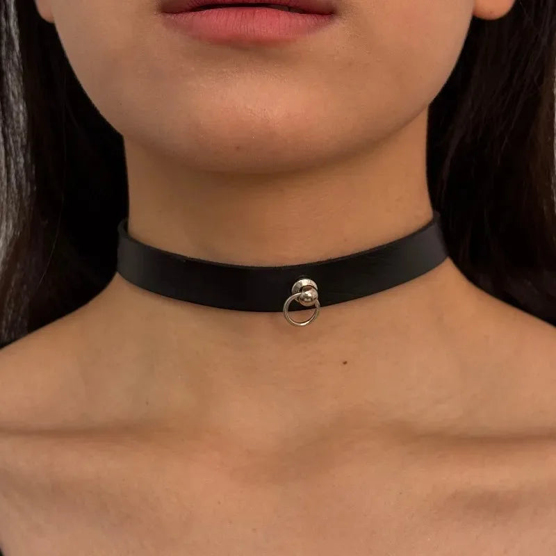 2pcs Ankle Belts Anklet Black O-Ring Ankle Punk Leather Necklace Feather Anklet Men Women Alloy Pendant Accessories Y2K Bracelet