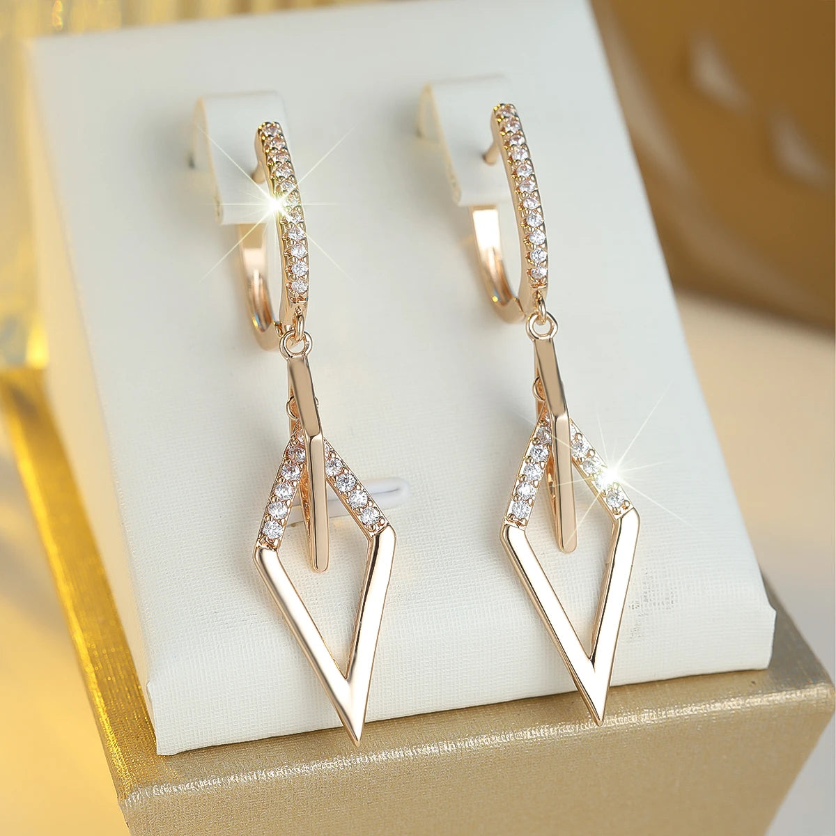Luxury White Zircon Hoop Earrings - Small Round Gold Wedding Jewelry