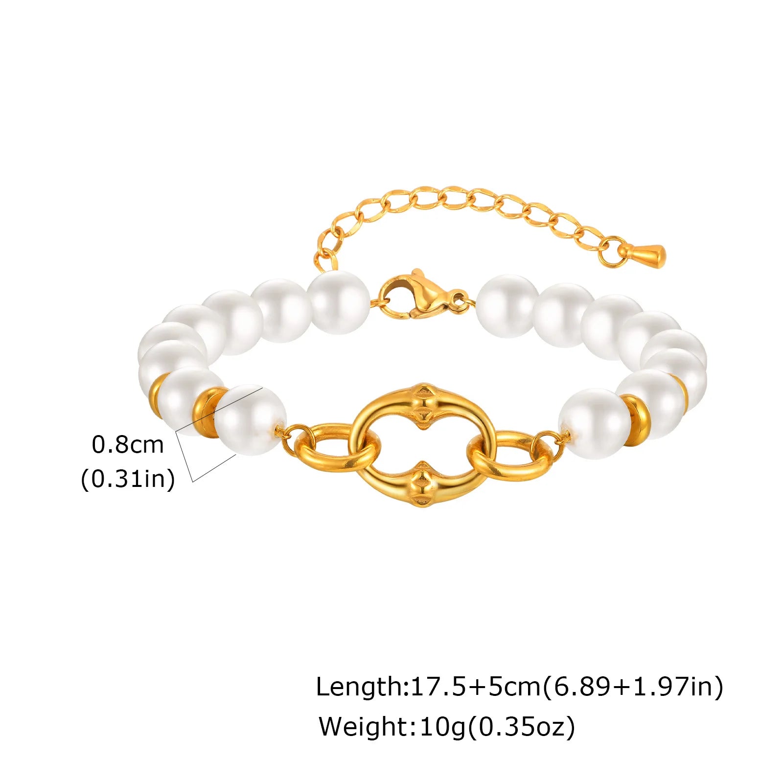 Gold Plated Chunky Chain Bracelet, Stainless Steel Minimalist Link Waterproof, Thick Brand Wristband Bangle For Women