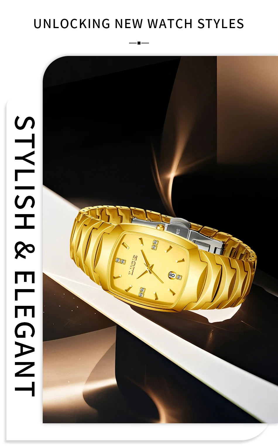 LIGE Fashion Luxury Ceramic Watch - Simple Elegant Calendar Women