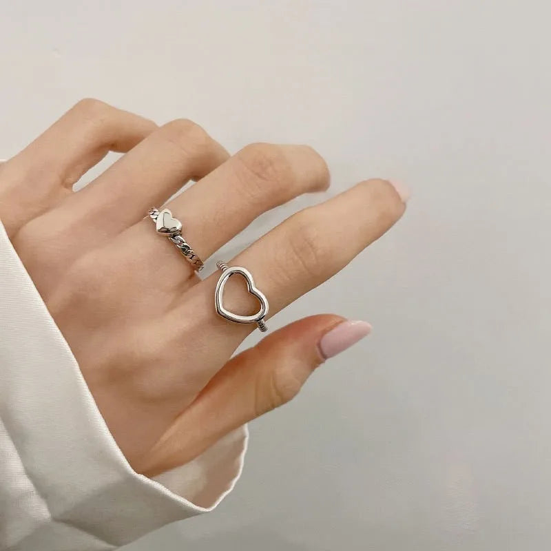 3pcs Cold Wind Starlight Inlaid Zircon Open Ring Set Handicraft, Soul Collision Trendy Jewelry Accessories 2024